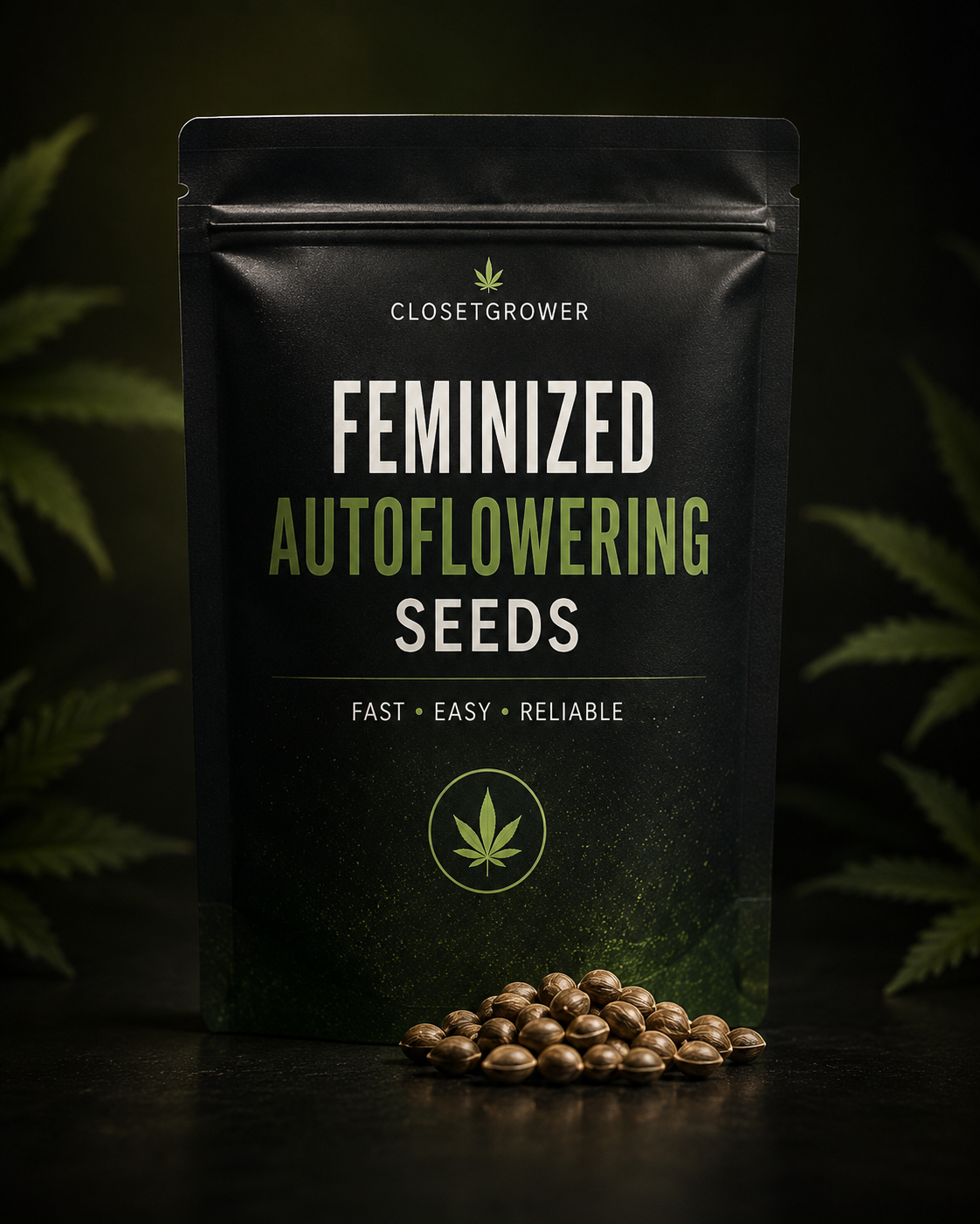 Carbon Mist feminized autoflowering cannabis seeds in ClosetGrower seed pack
