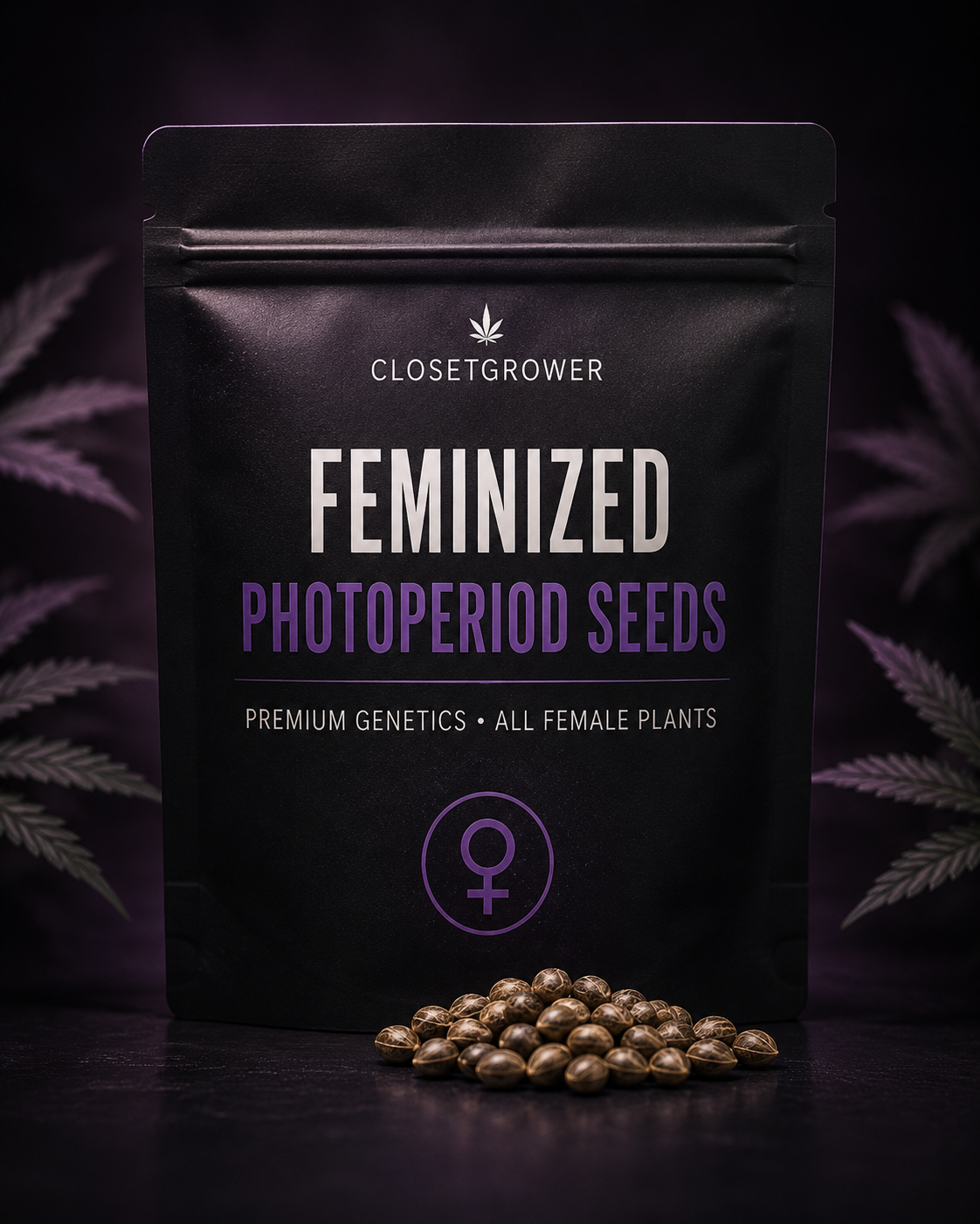 Bronze Veil feminized photoperiod cannabis seeds in ClosetGrower seed pack