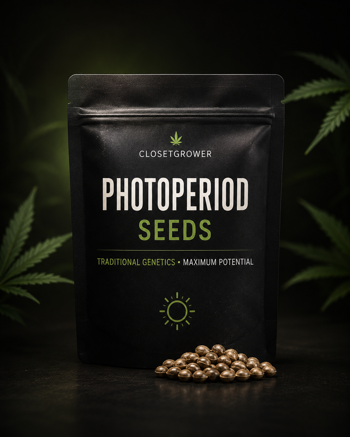 Solstice Room photoperiod cannabis seeds in ClosetGrower seed pack